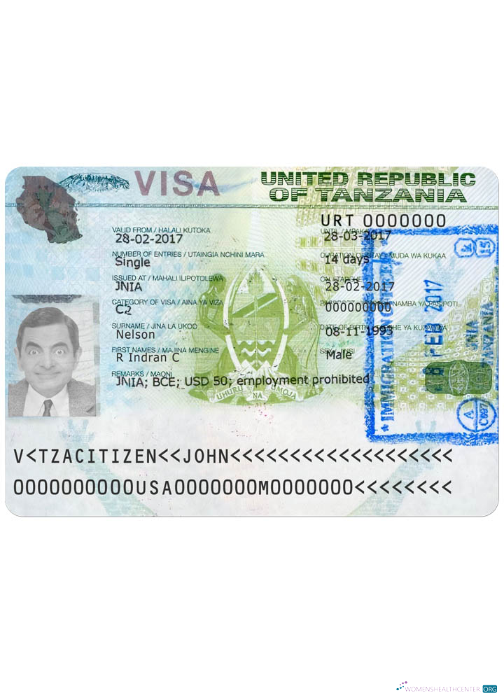 Download TANZANIA travel visa version 2 Photoshop template